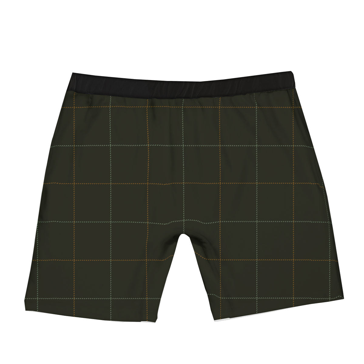 Dark Green Tattersall Print Pattern Boxer Briefs-grizzshop