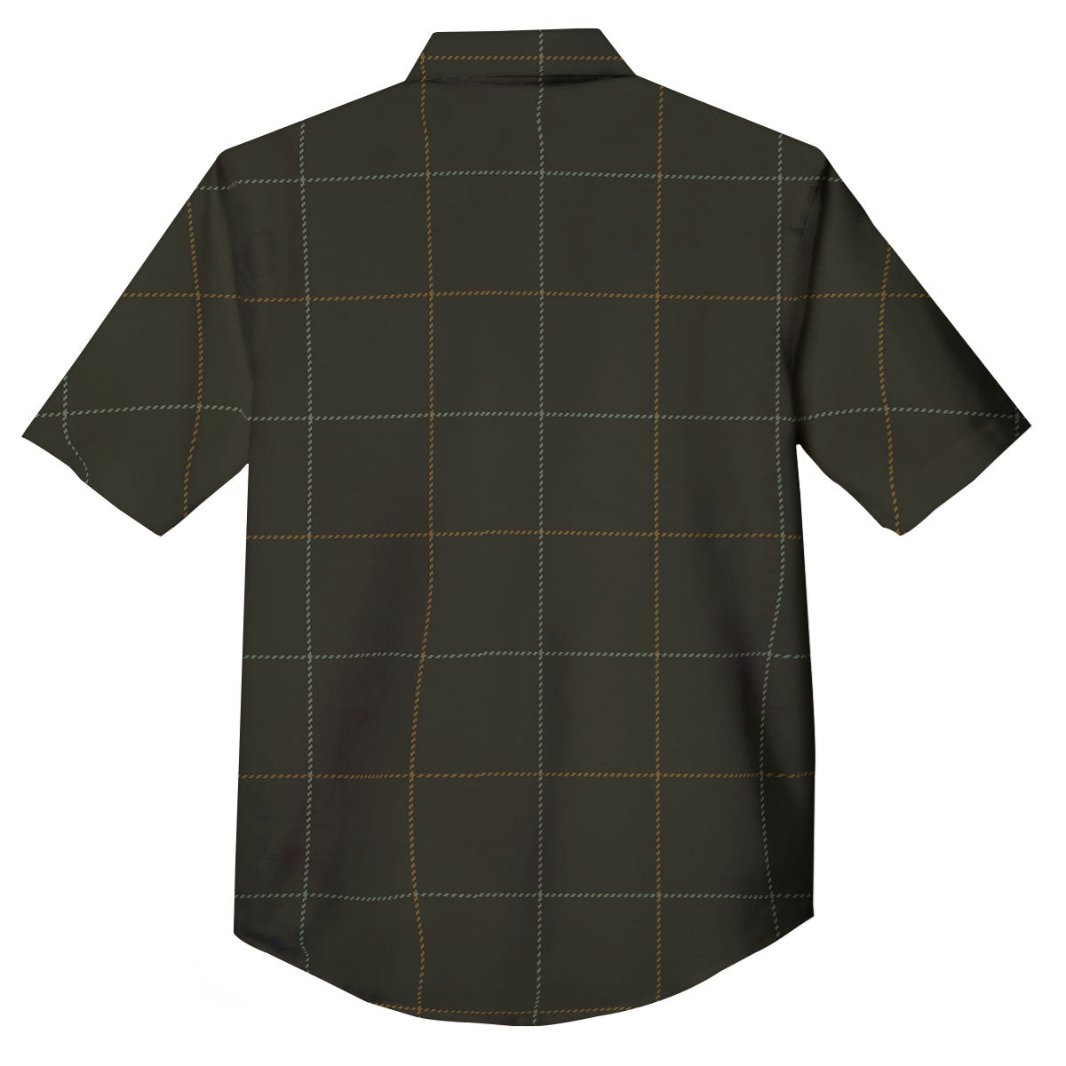 Dark Green Tattersall Print Pattern Button Up Shirt-grizzshop