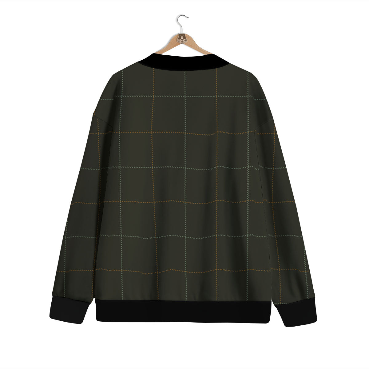 Dark Green Tattersall Print Pattern Cardigan-grizzshop