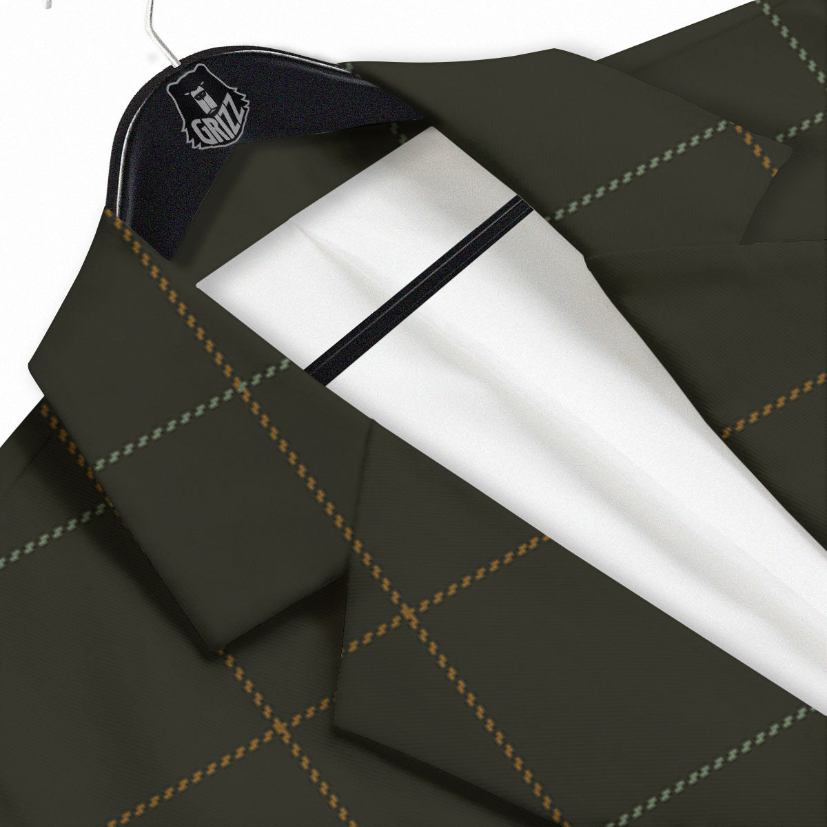 Dark Green Tattersall Print Pattern Men's Sport Coat-grizzshop