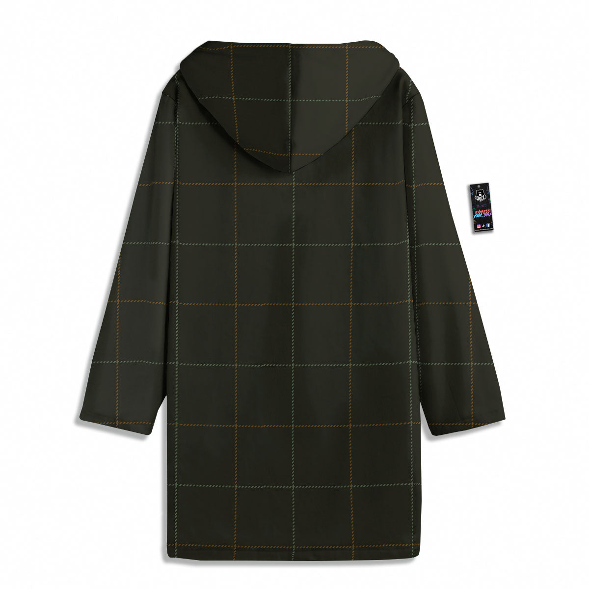 Dark Green Tattersall Print Pattern Men's Windbreaker Jacket-grizzshop