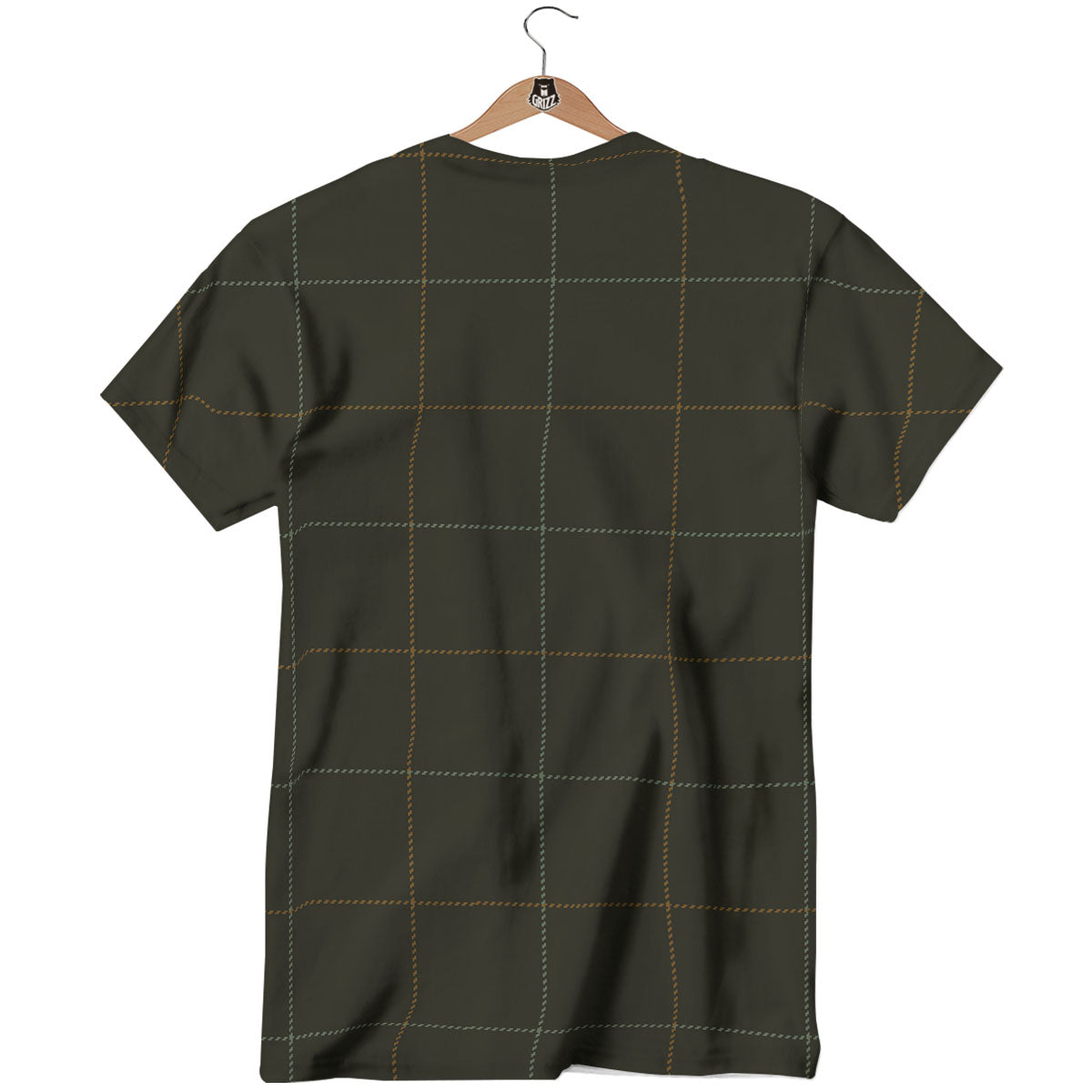 Dark Green Tattersall Print Pattern T-Shirt-grizzshop