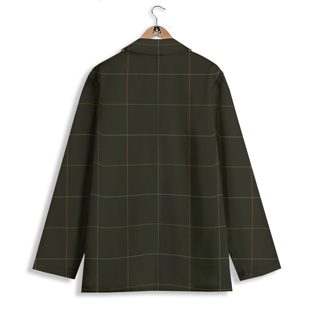 Dark Green Tattersall Print Pattern Women's Blazer-grizzshop