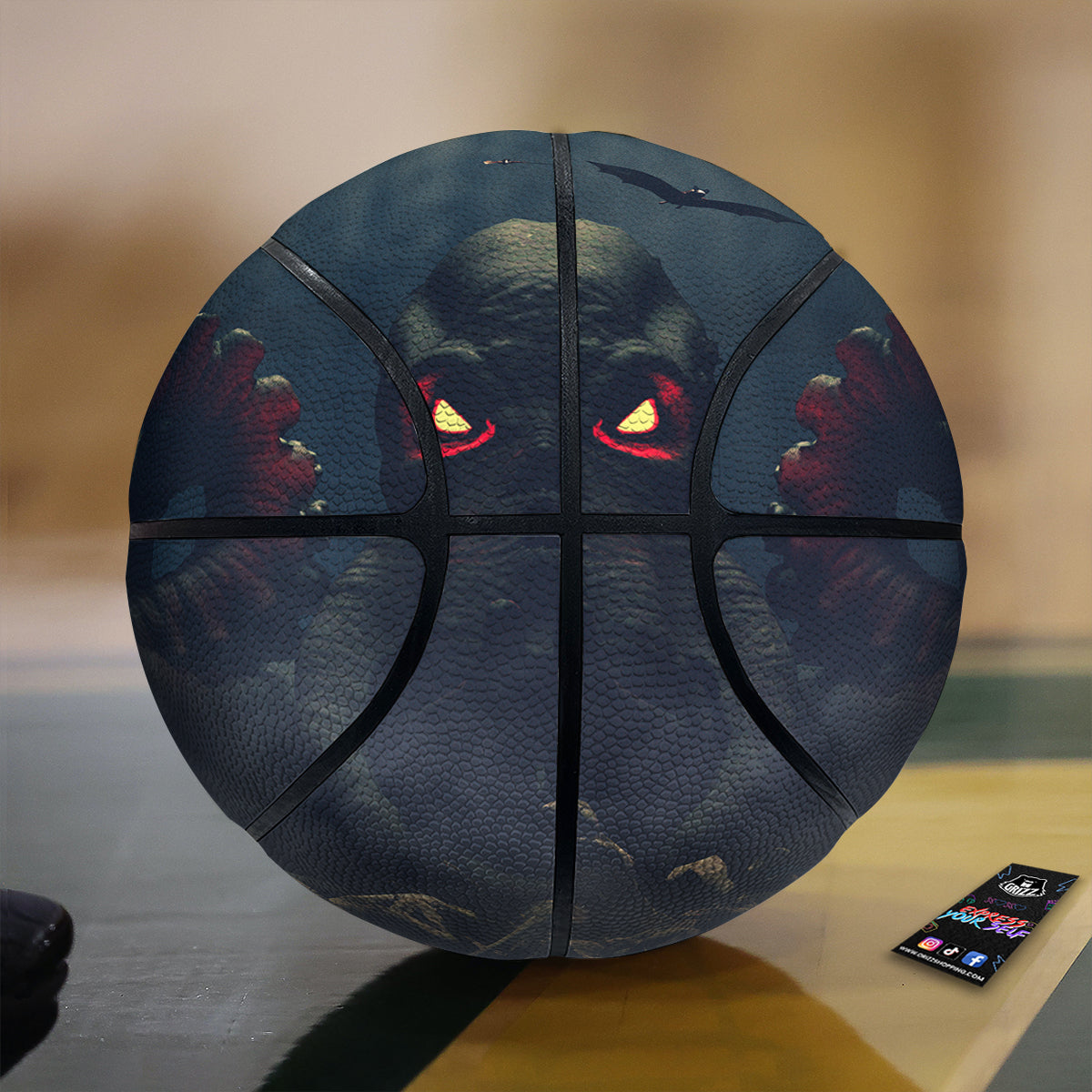 Dark Cthulhu Octopus And Bones Print Basketball
