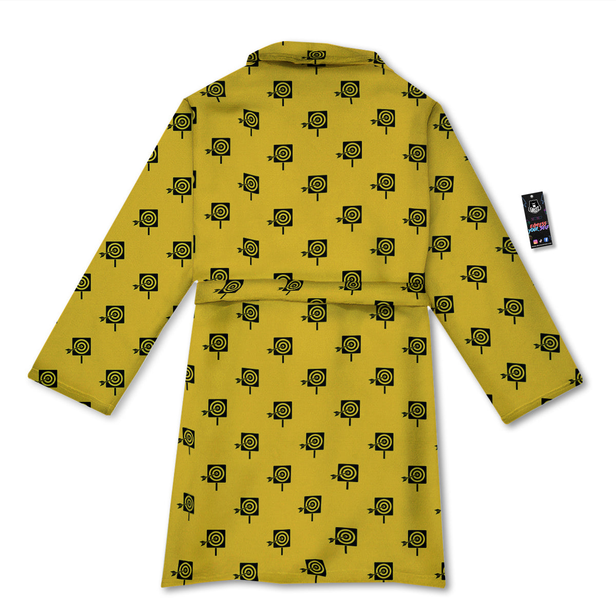 Dart Yellow And Black Print Pattern Bathrobe-grizzshop