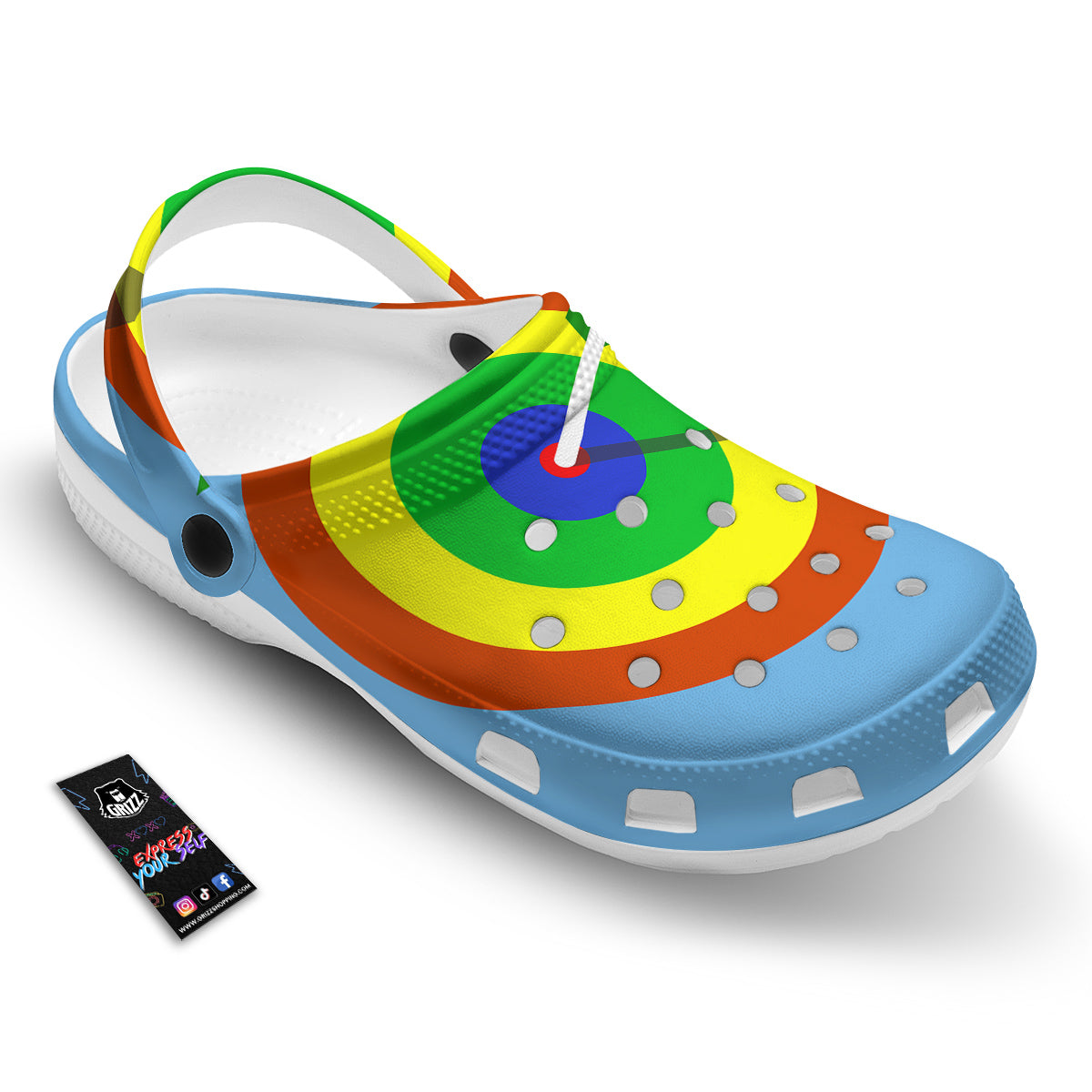 Dartboard And Colorful Darts Print Clog-grizzshop