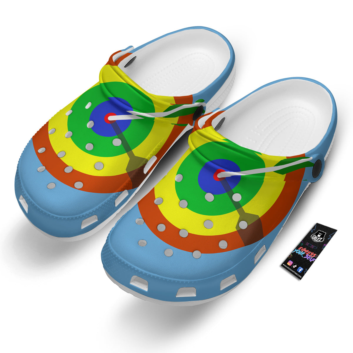 Dartboard And Colorful Darts Print Clog-grizzshop
