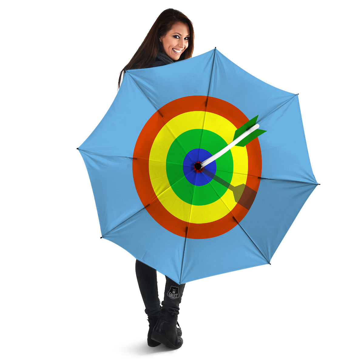Dartboard And Colorful Darts Print Umbrella-grizzshop