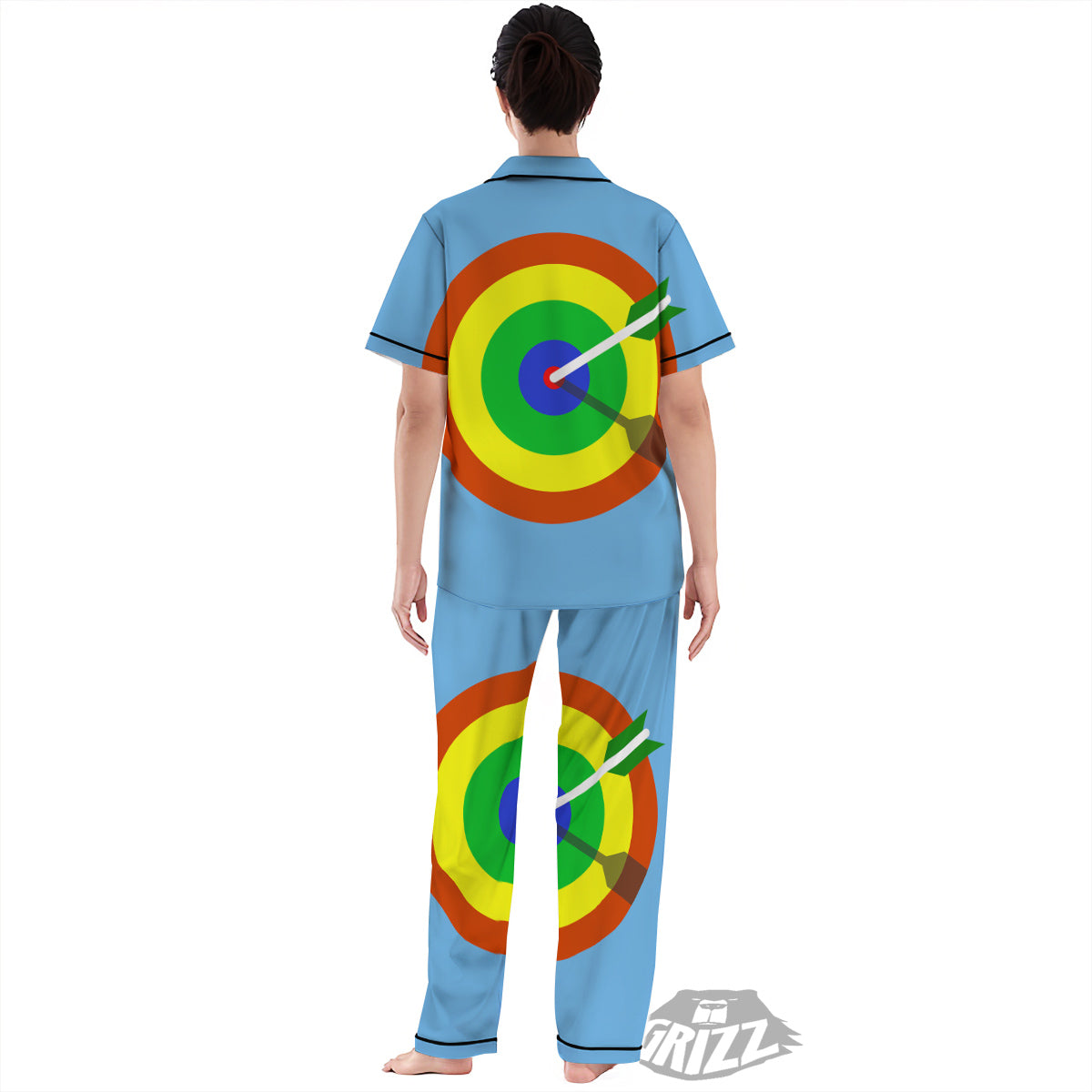 Dartboard And Colorful Darts Print Women's Pajamas Set-grizzshop