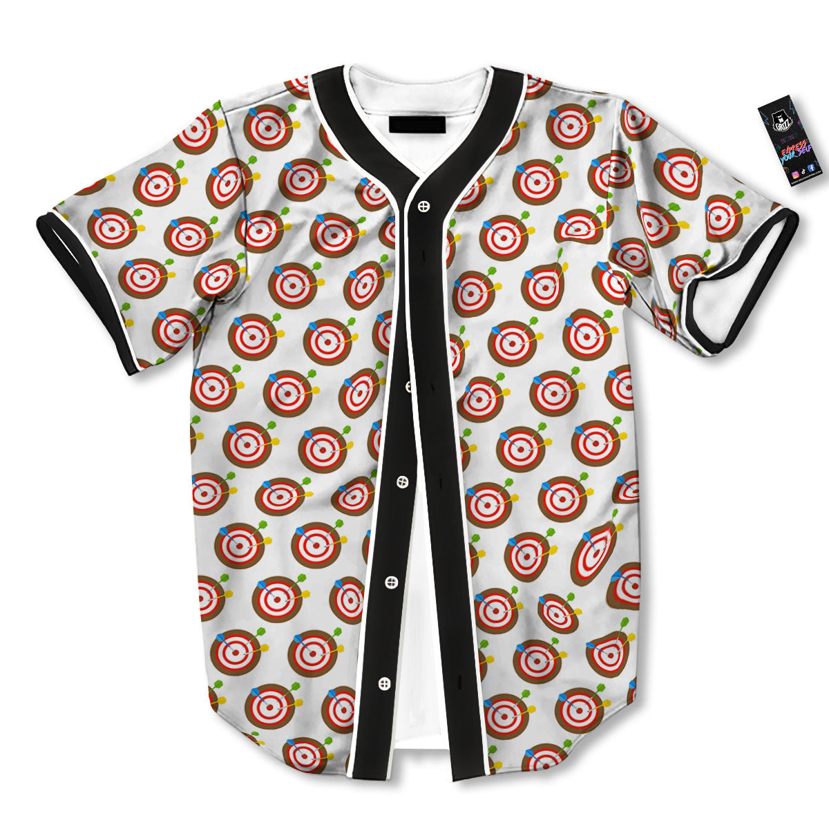 Dartboard Print Pattern Baseball Jersey-grizzshop