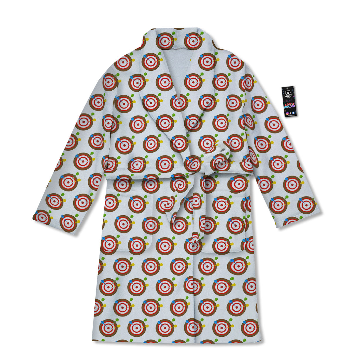 Dartboard Print Pattern Bathrobe-grizzshop