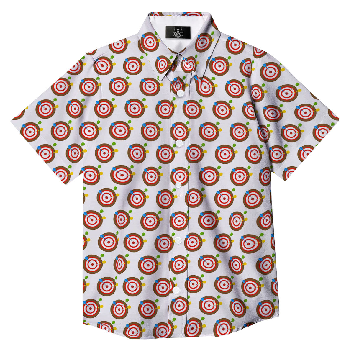 Dartboard Print Pattern Button Up Shirt-grizzshop