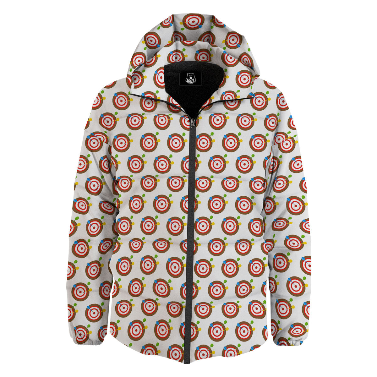 Dartboard Print Pattern Down Jacket-grizzshop