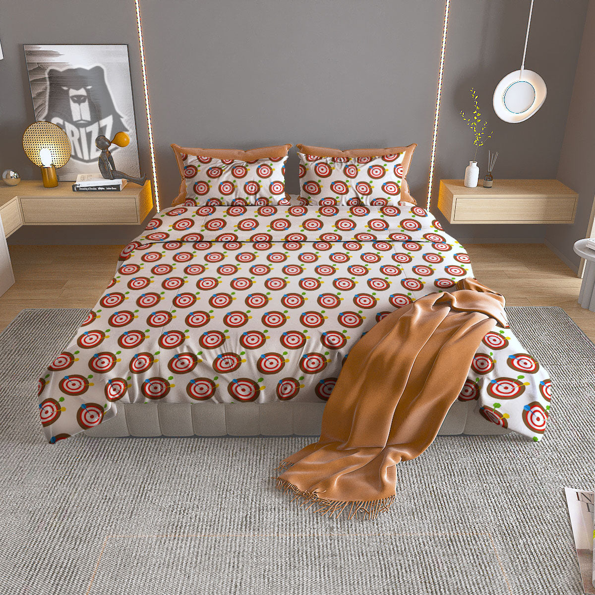 Dartboard Print Pattern Duvet Cover Bedding Set-grizzshop