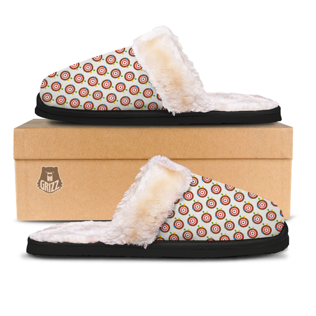 Dartboard Print Pattern Slippers-grizzshop