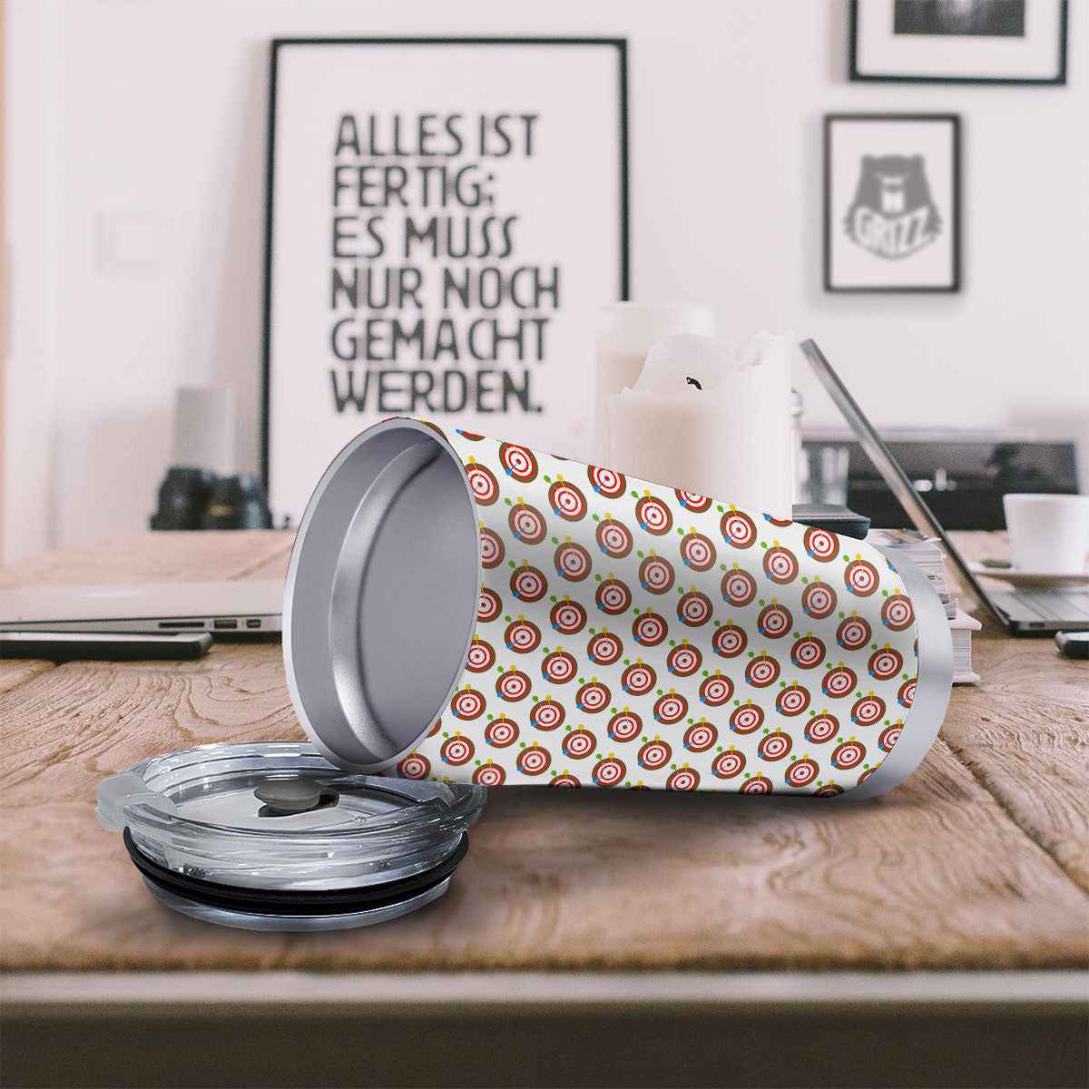 Dartboard Print Pattern Tumbler-grizzshop