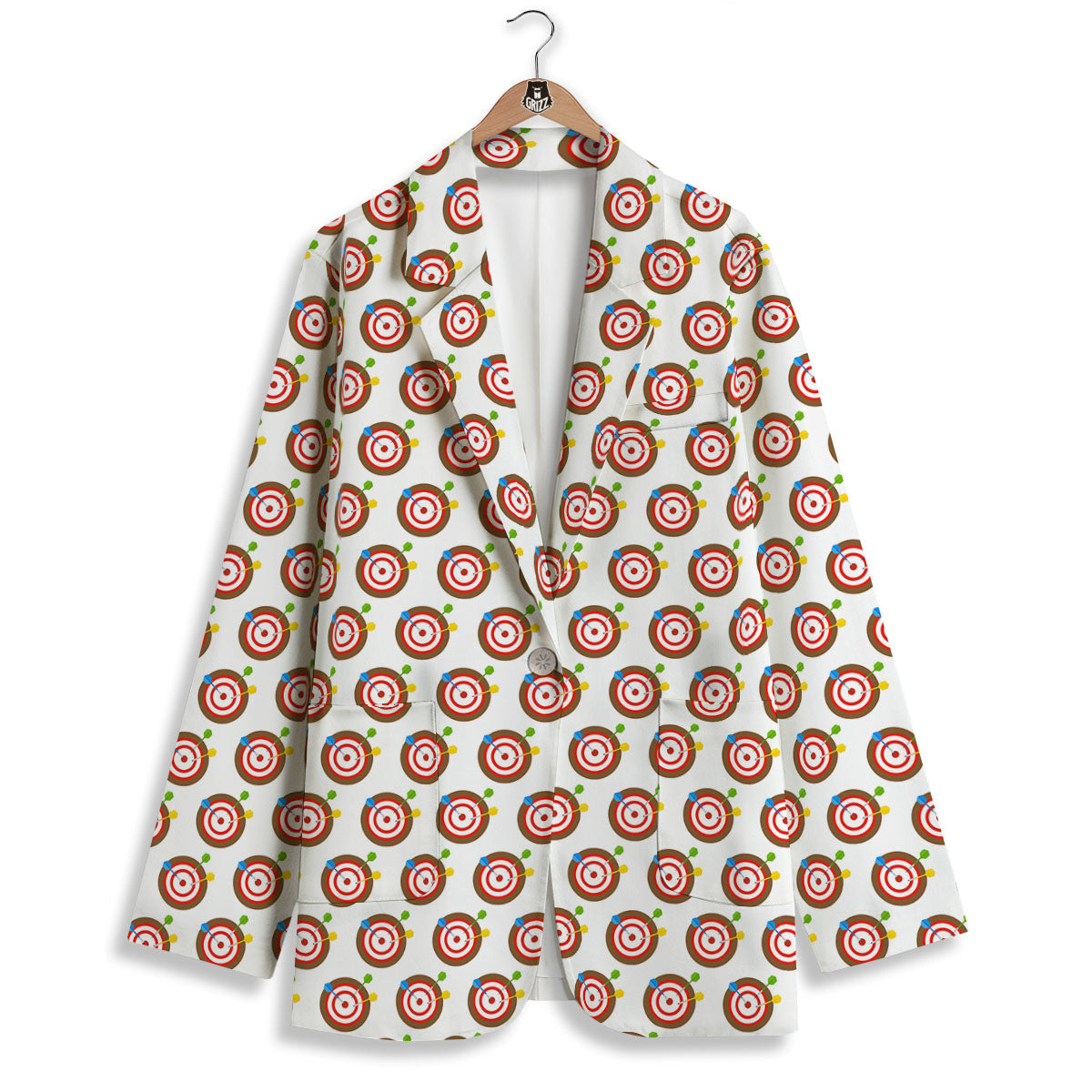 Dartboard Print Pattern Women's Blazer-grizzshop