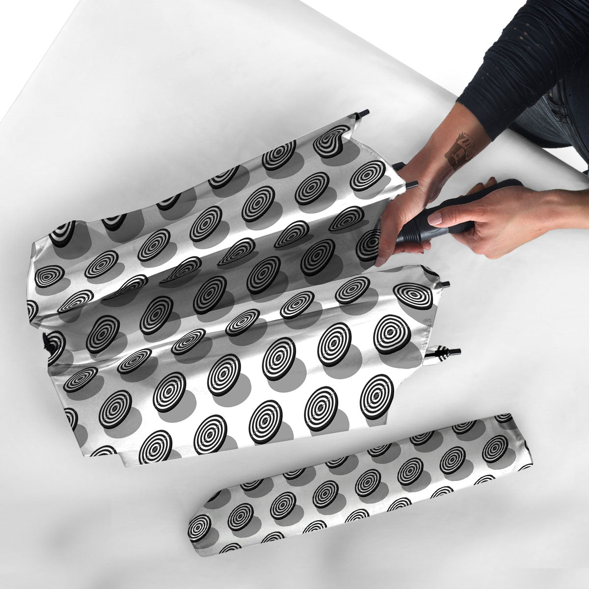 Dartboard White And Black Print Pattern Umbrella-grizzshop