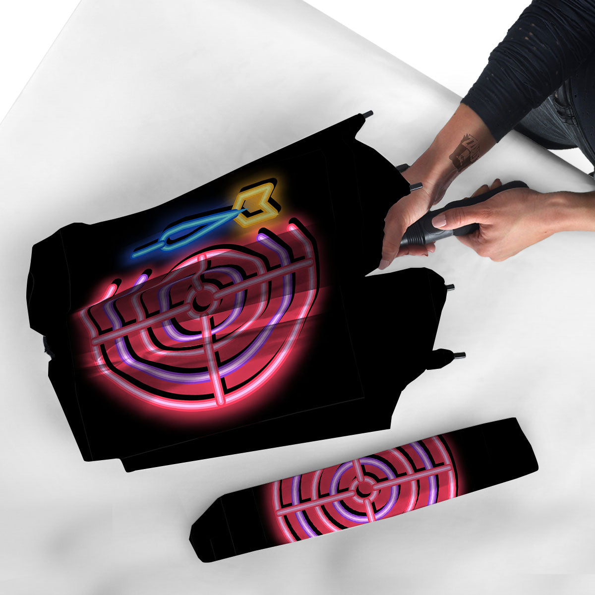 Darts Bar Lights Sign Print Umbrella-grizzshop