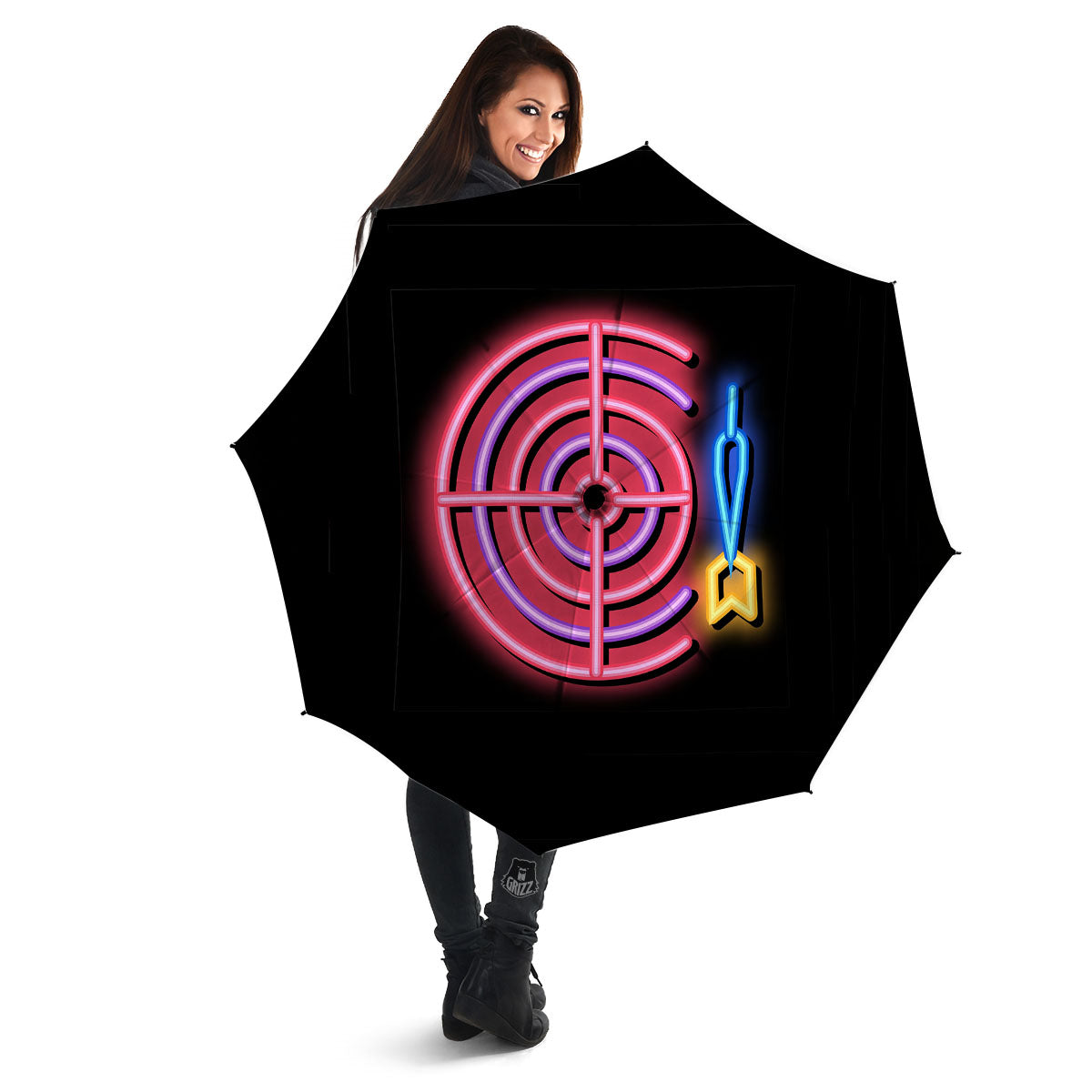 Darts Bar Lights Sign Print Umbrella-grizzshop