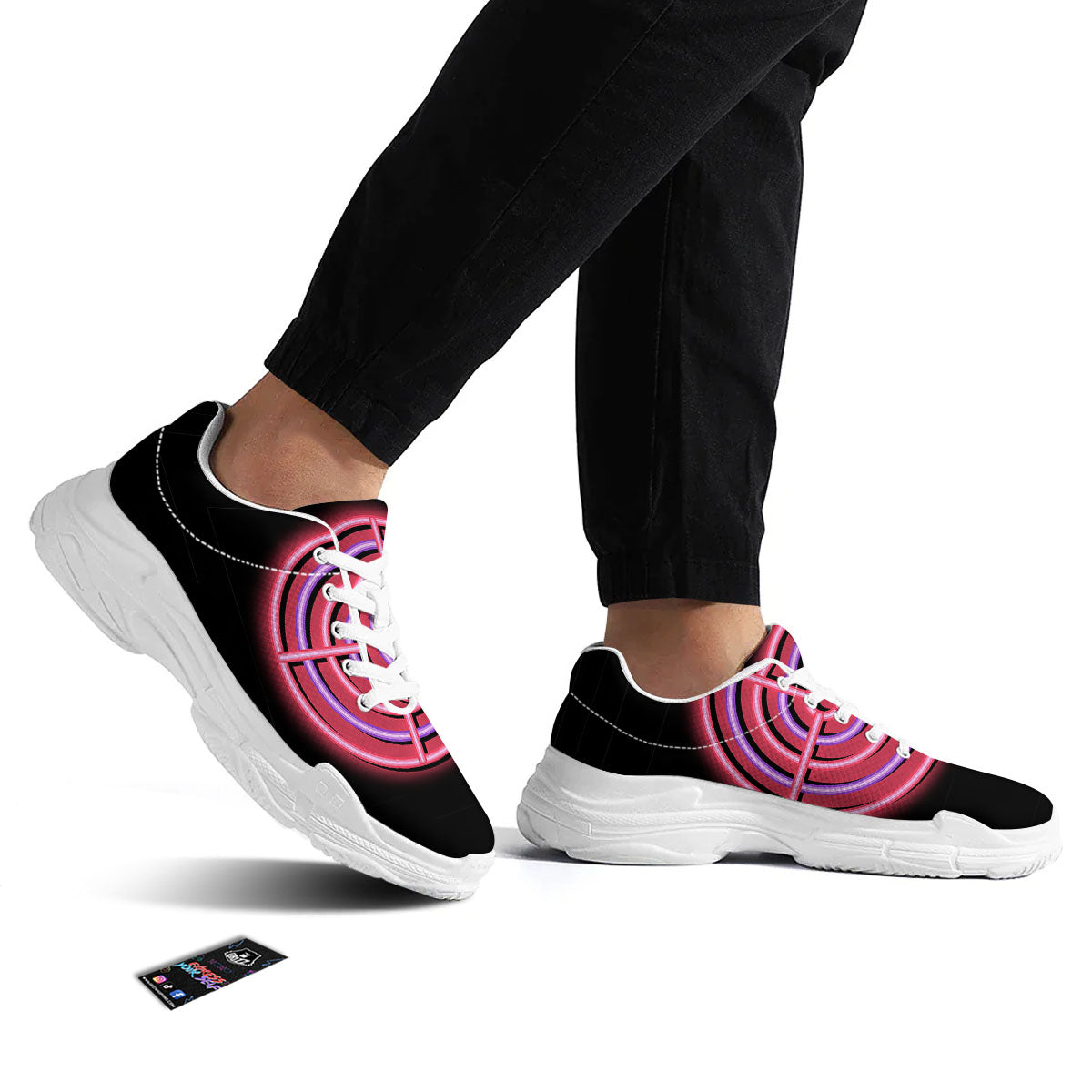 Darts Bar Lights Sign Print White Chunky Shoes-grizzshop