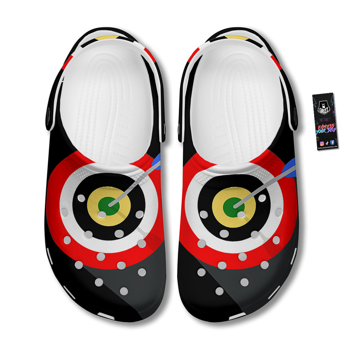 Darts Bullseye Print Clog-grizzshop