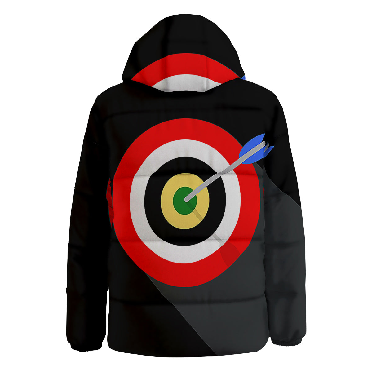 Darts Bullseye Print Down Jacket-grizzshop