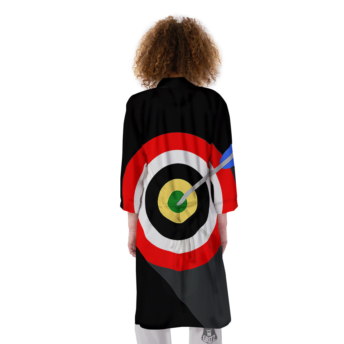 Darts Bullseye Print Kimono-grizzshop