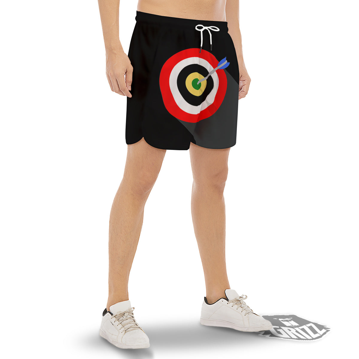Darts Bullseye Print Men's Gym Shorts-grizzshop