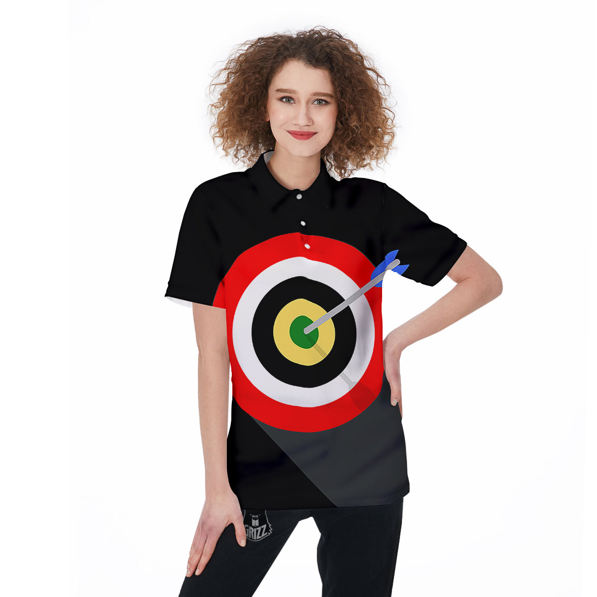 Darts Bullseye Print Women s Golf Shirts Grizzshopping