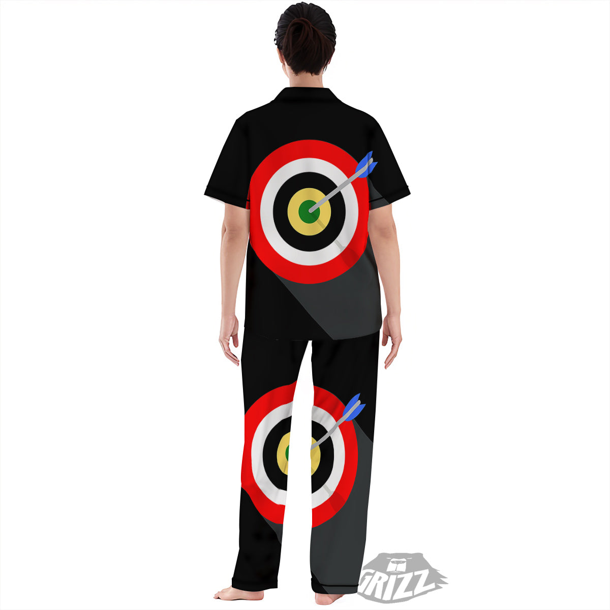 Darts Bullseye Print Women's Pajamas Set-grizzshop