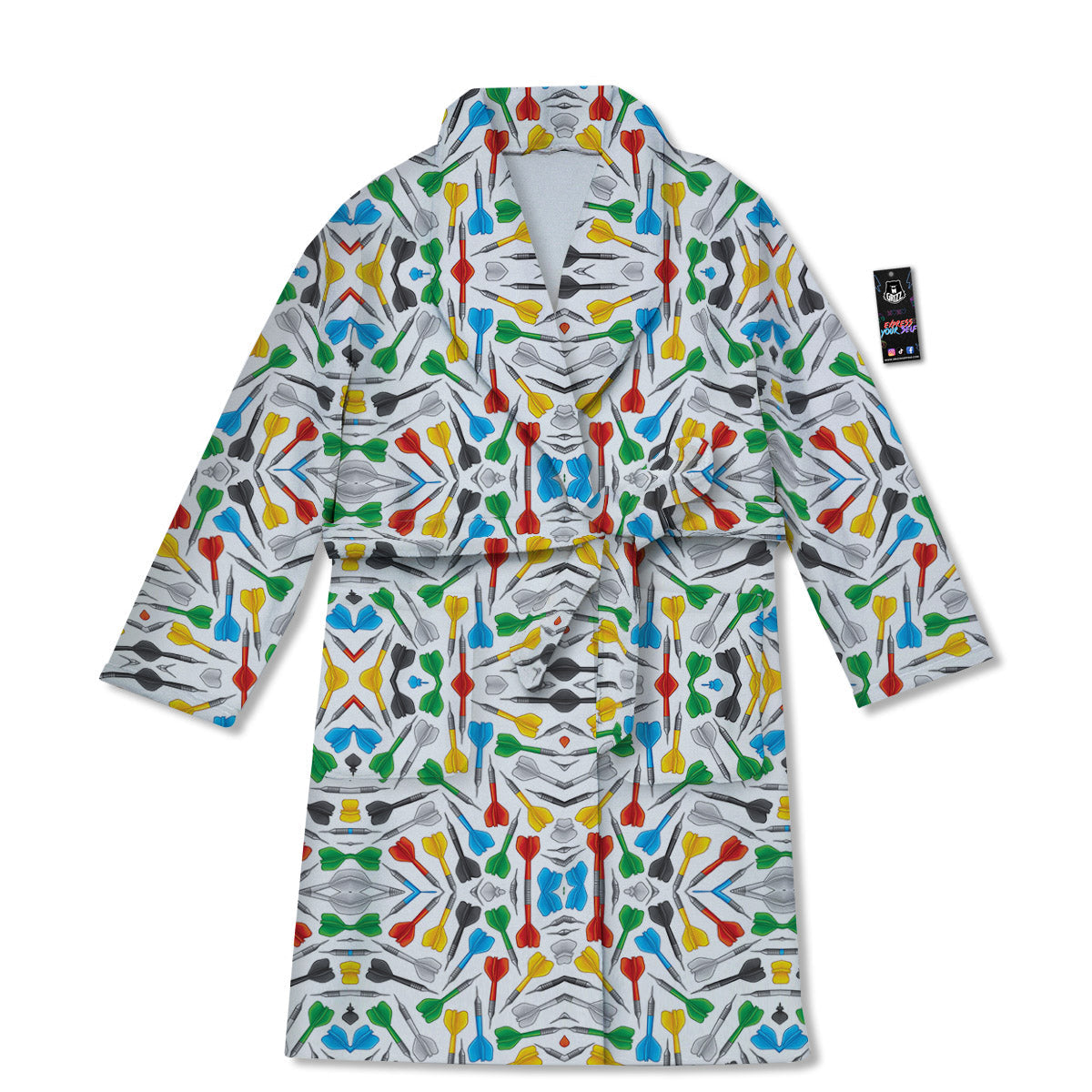 Darts Colorful Print Pattern Bathrobe-grizzshop