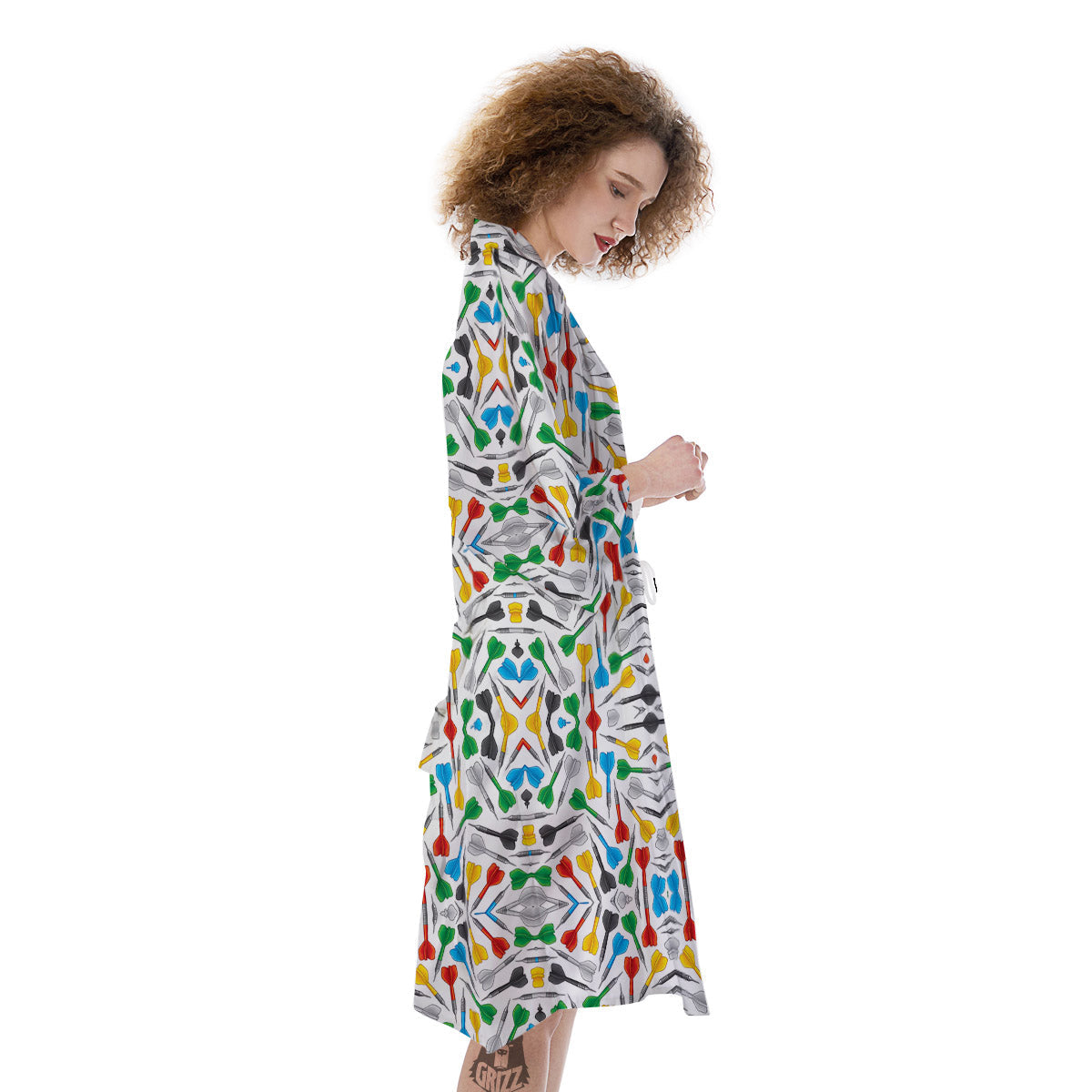 Darts Colorful Print Pattern Kimono-grizzshop