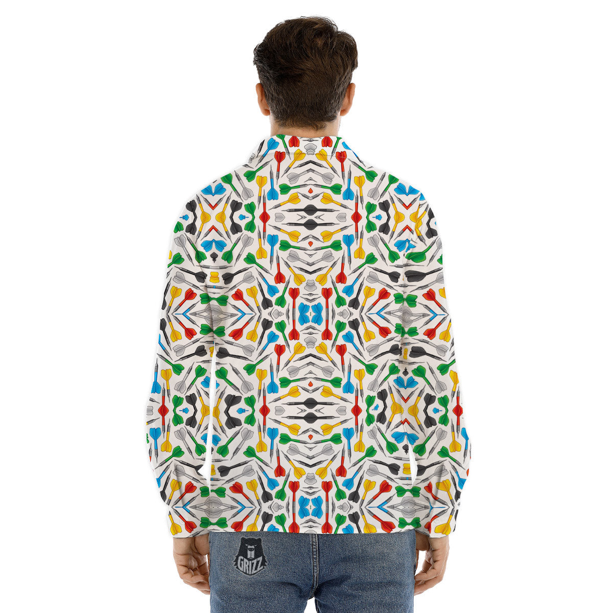 Darts Colorful Print Pattern Men's Dress Shirts-grizzshop