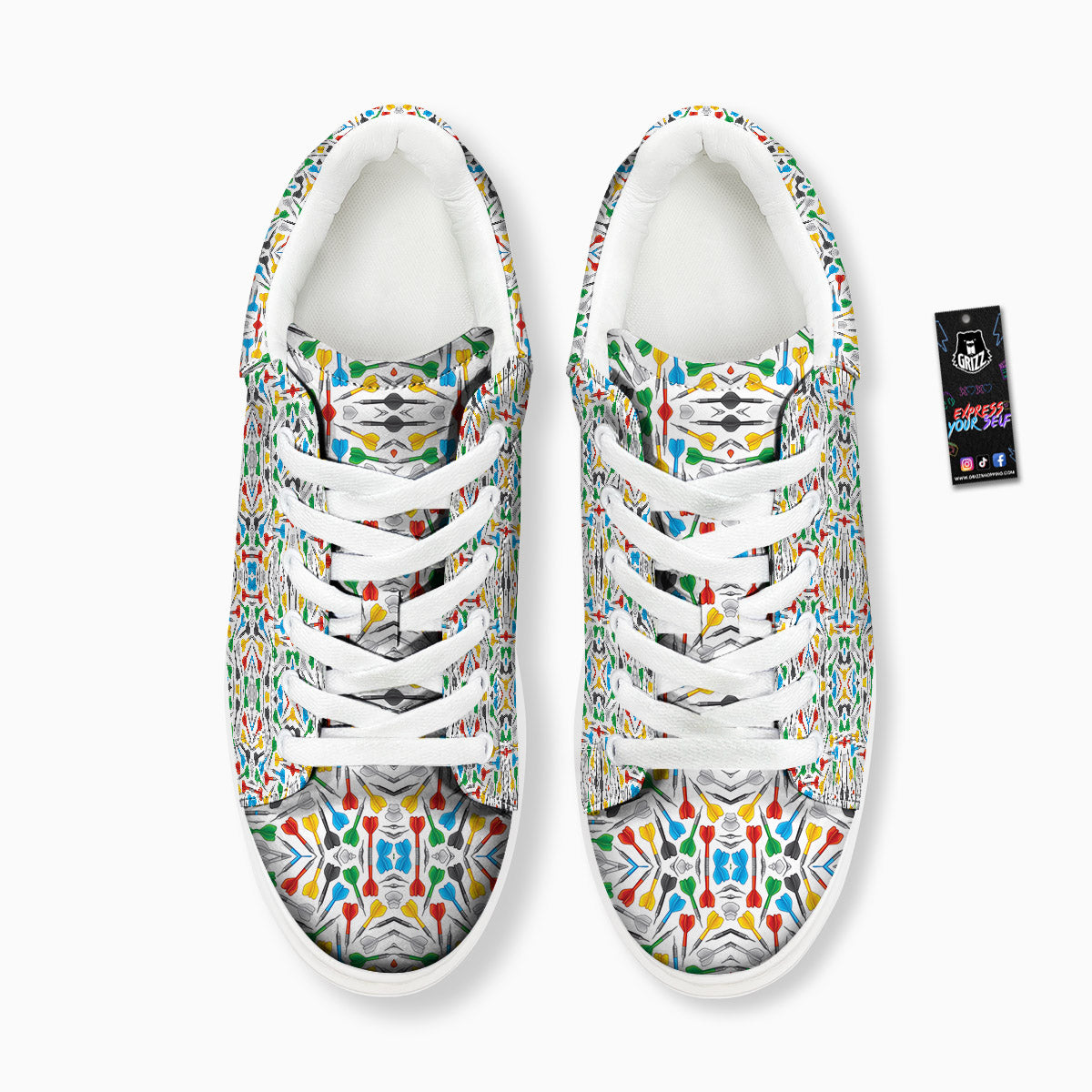 Darts Colorful Print Pattern Platform Shoes-grizzshop