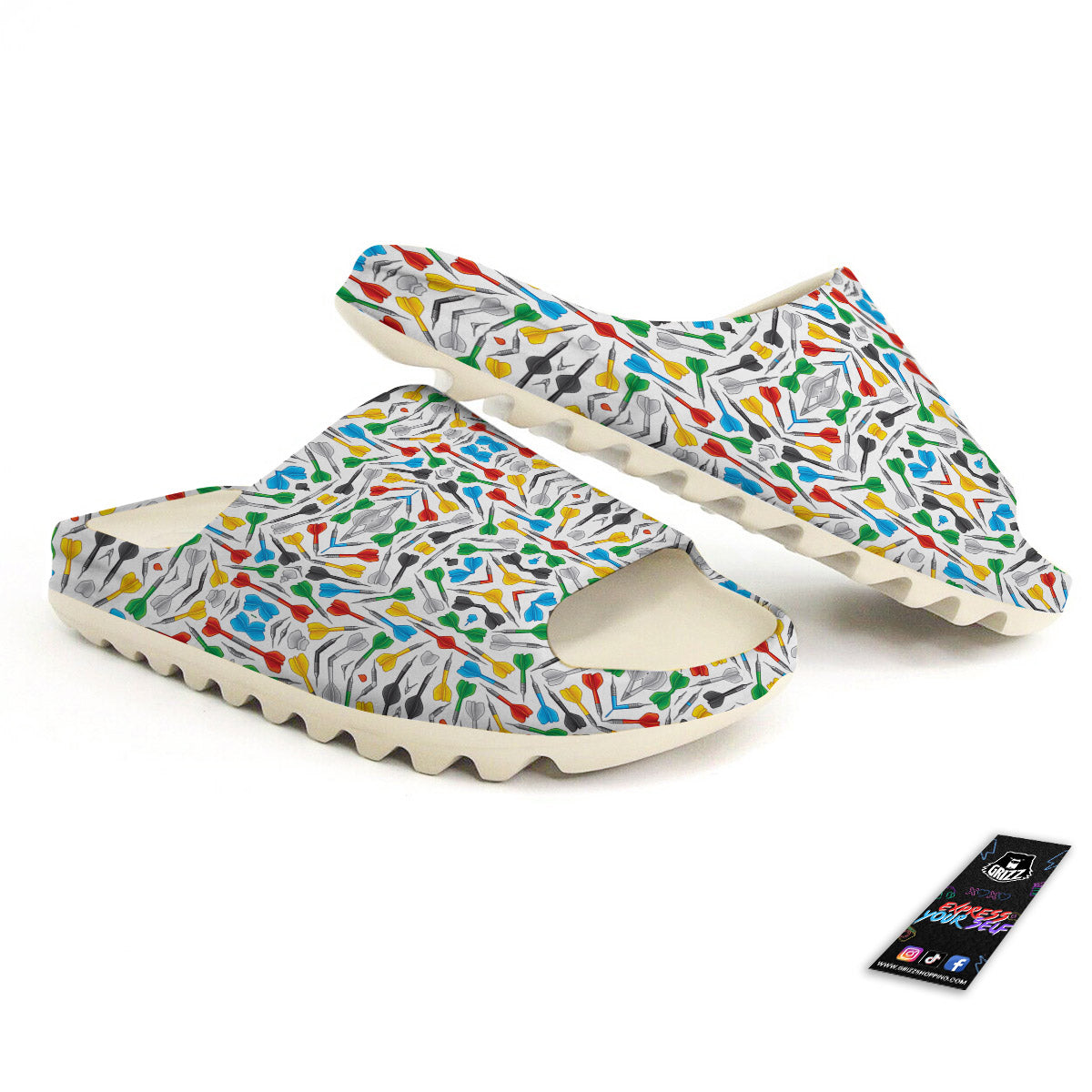 Darts Colorful Print Pattern Sandals-grizzshop