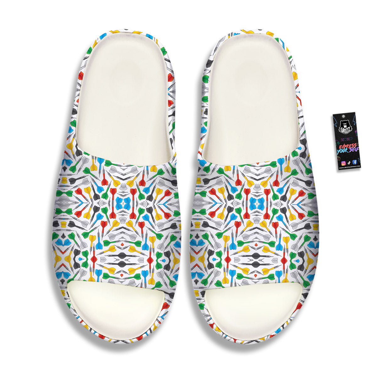 Darts Colorful Print Pattern Sandals-grizzshop