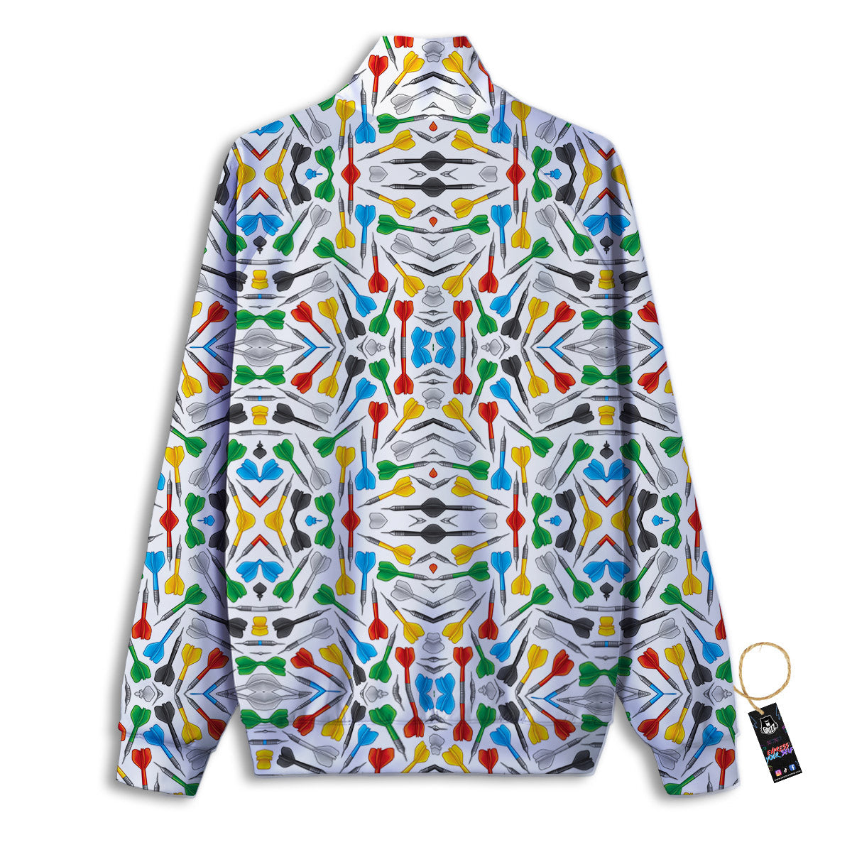 Darts Colorful Print Pattern Track Jacket-grizzshop