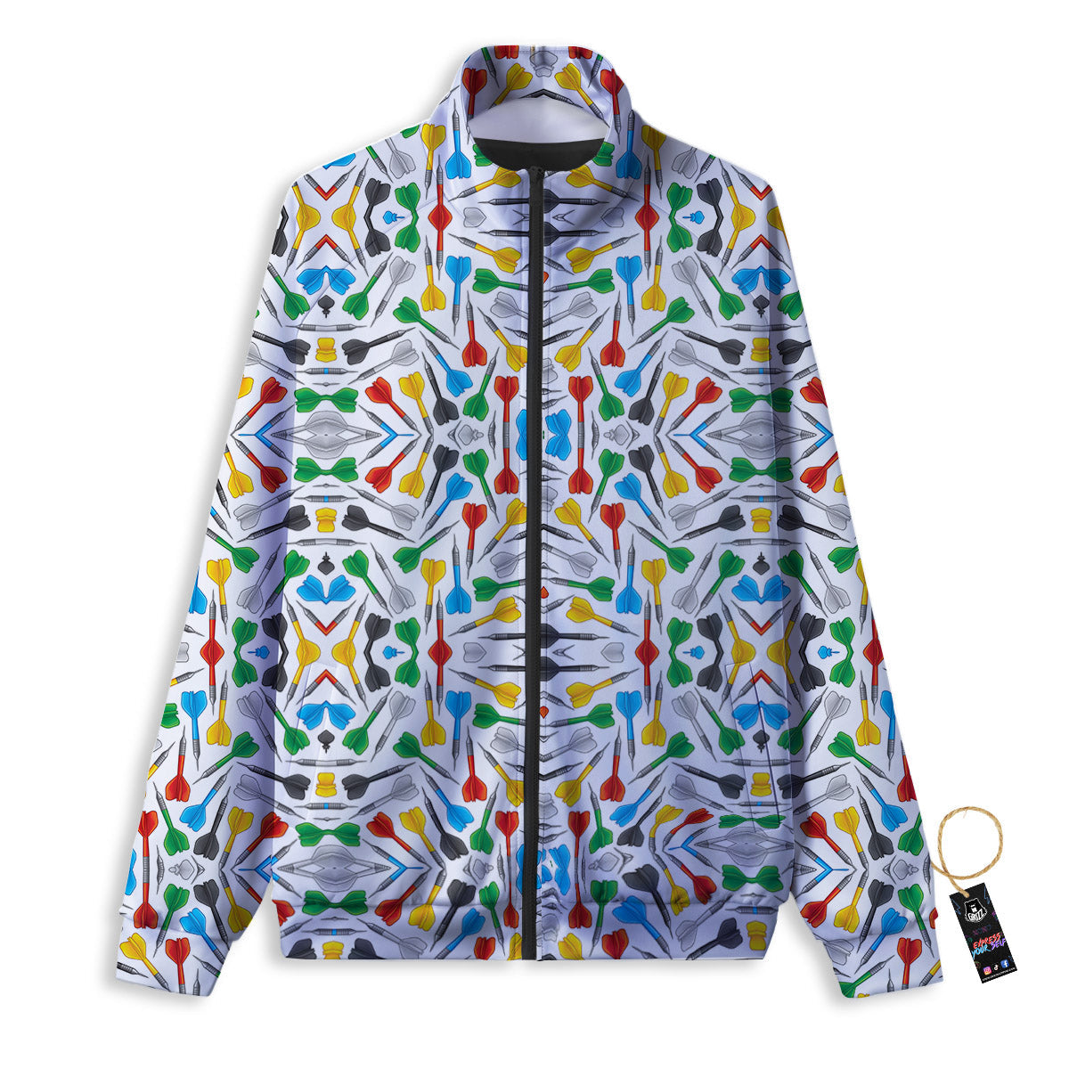 Darts Colorful Print Pattern Track Jacket-grizzshop