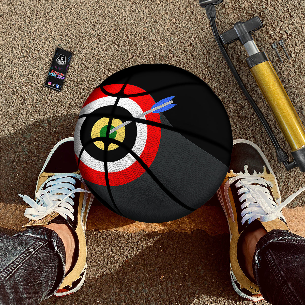 Darts Bullseye Print Basketball