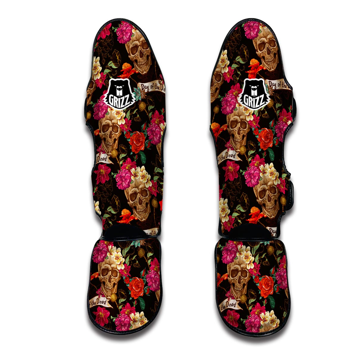 Day Of Dead Skull Muay Thai Shin Guards-grizzshop