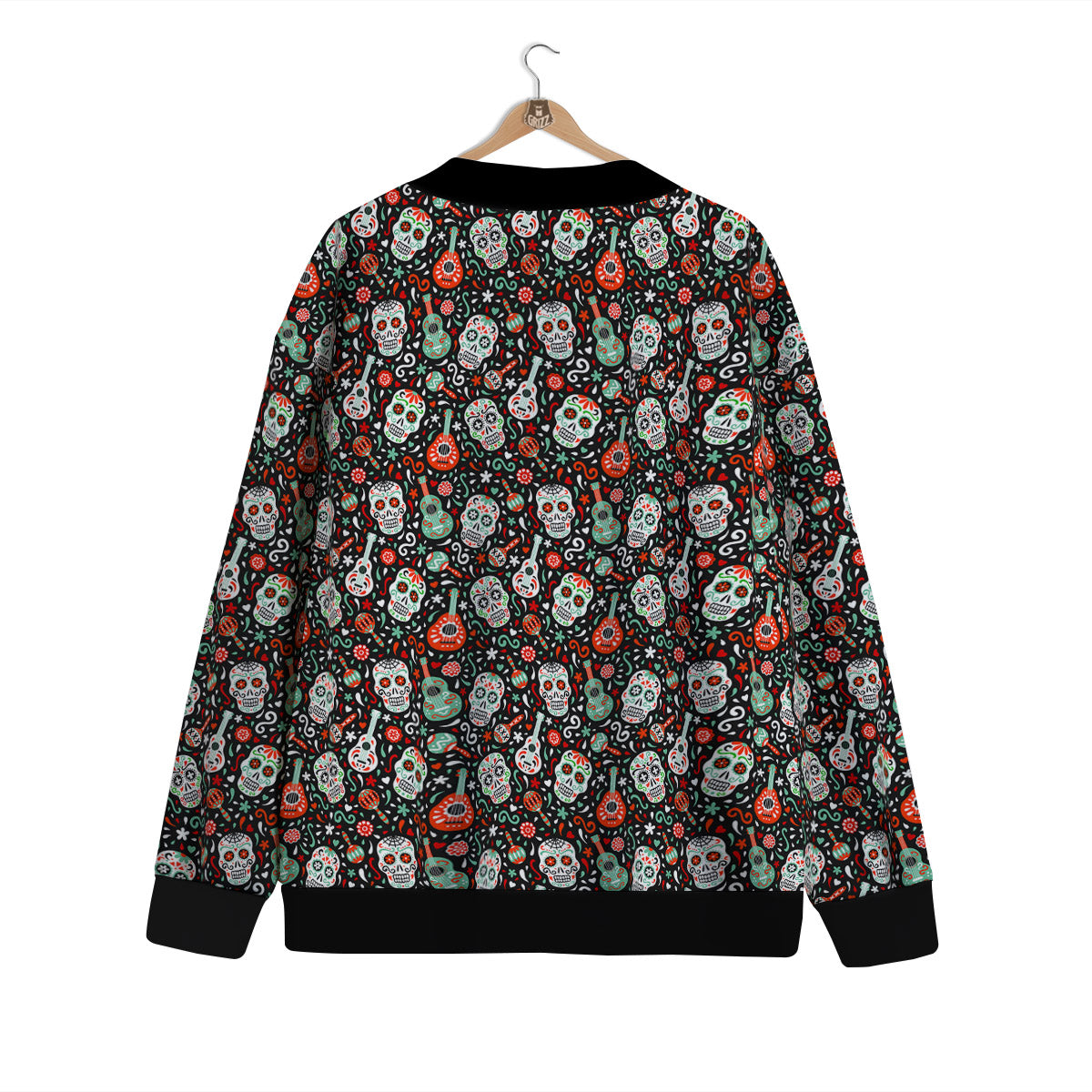Day Of The Dead Calaveras Print Pattern Cardigan-grizzshop