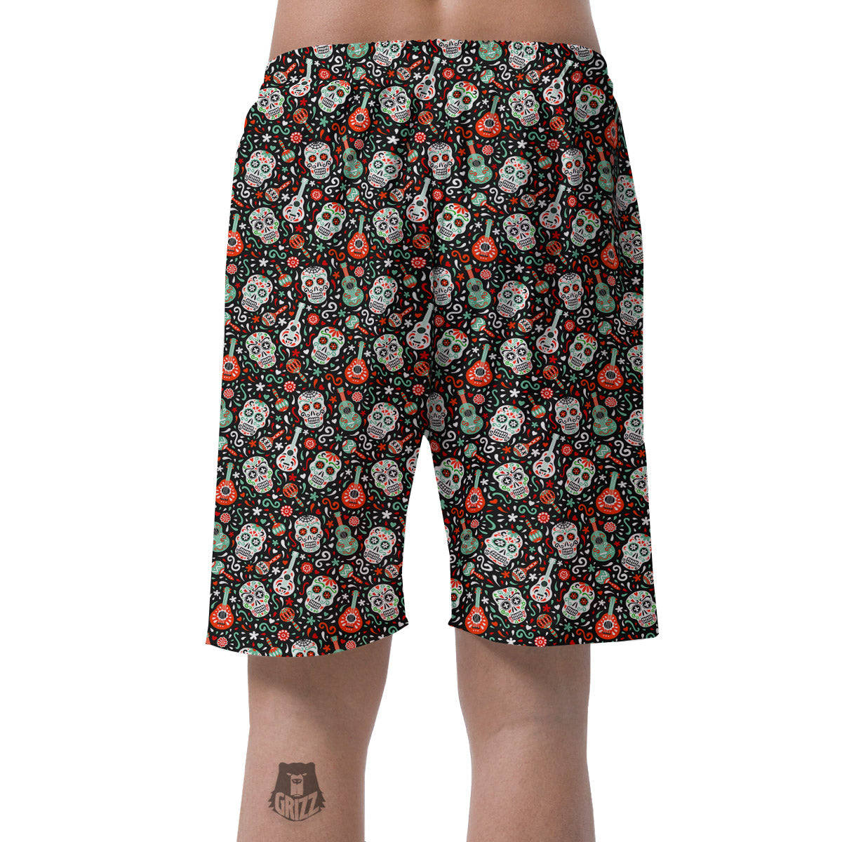 Day Of The Dead Calaveras Print Pattern Men's Shorts-grizzshop