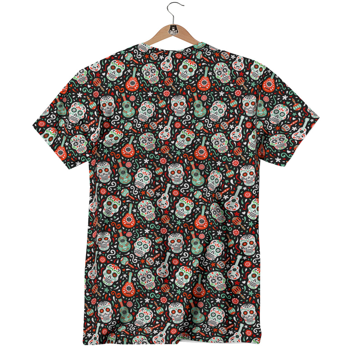 Day Of The Dead Calaveras Print Pattern T-Shirt-grizzshop