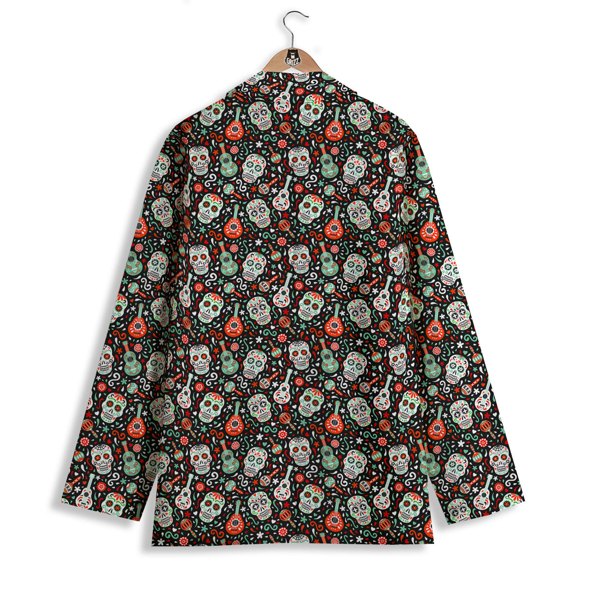 Day Of The Dead Calaveras Print Pattern Women's Blazer-grizzshop
