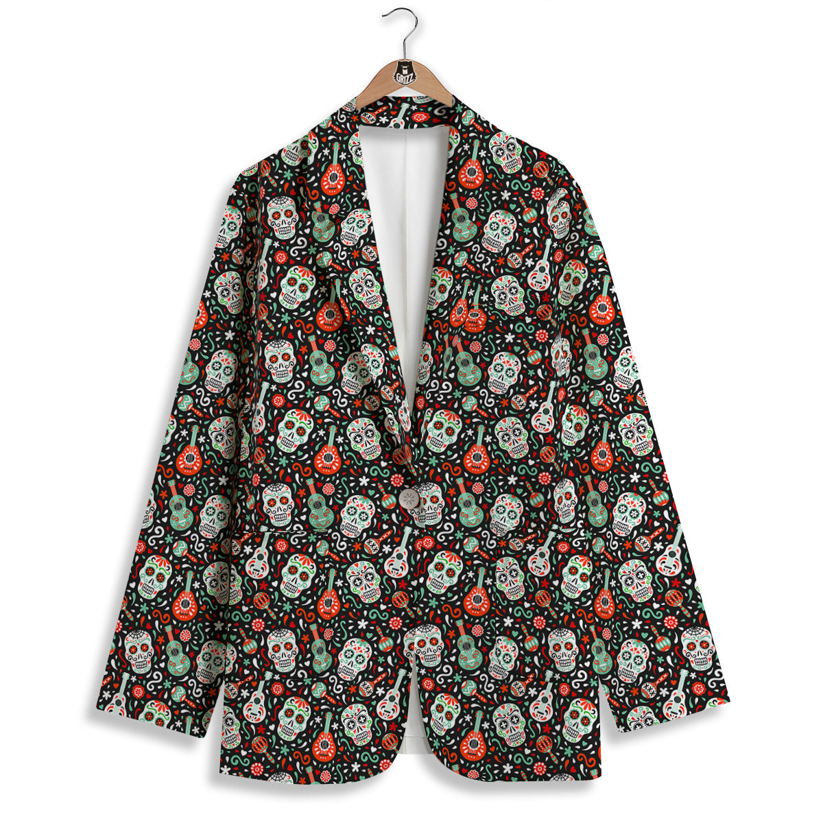 Day Of The Dead Calaveras Print Pattern Women's Blazer-grizzshop