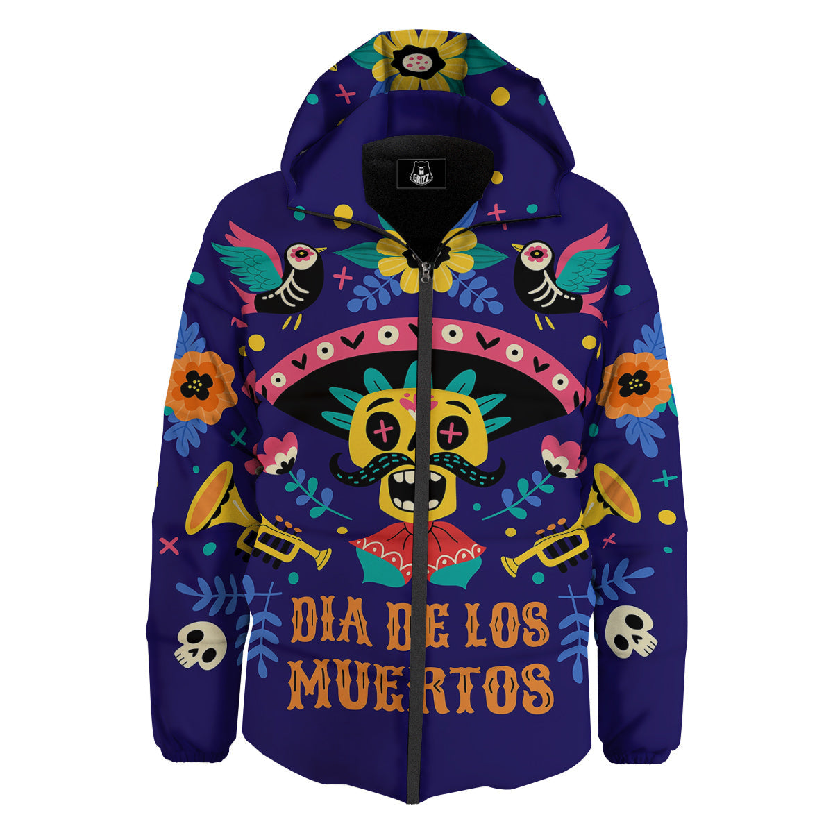 Day Of The Dead Cinco de Mayo Print Down Jacket-grizzshop