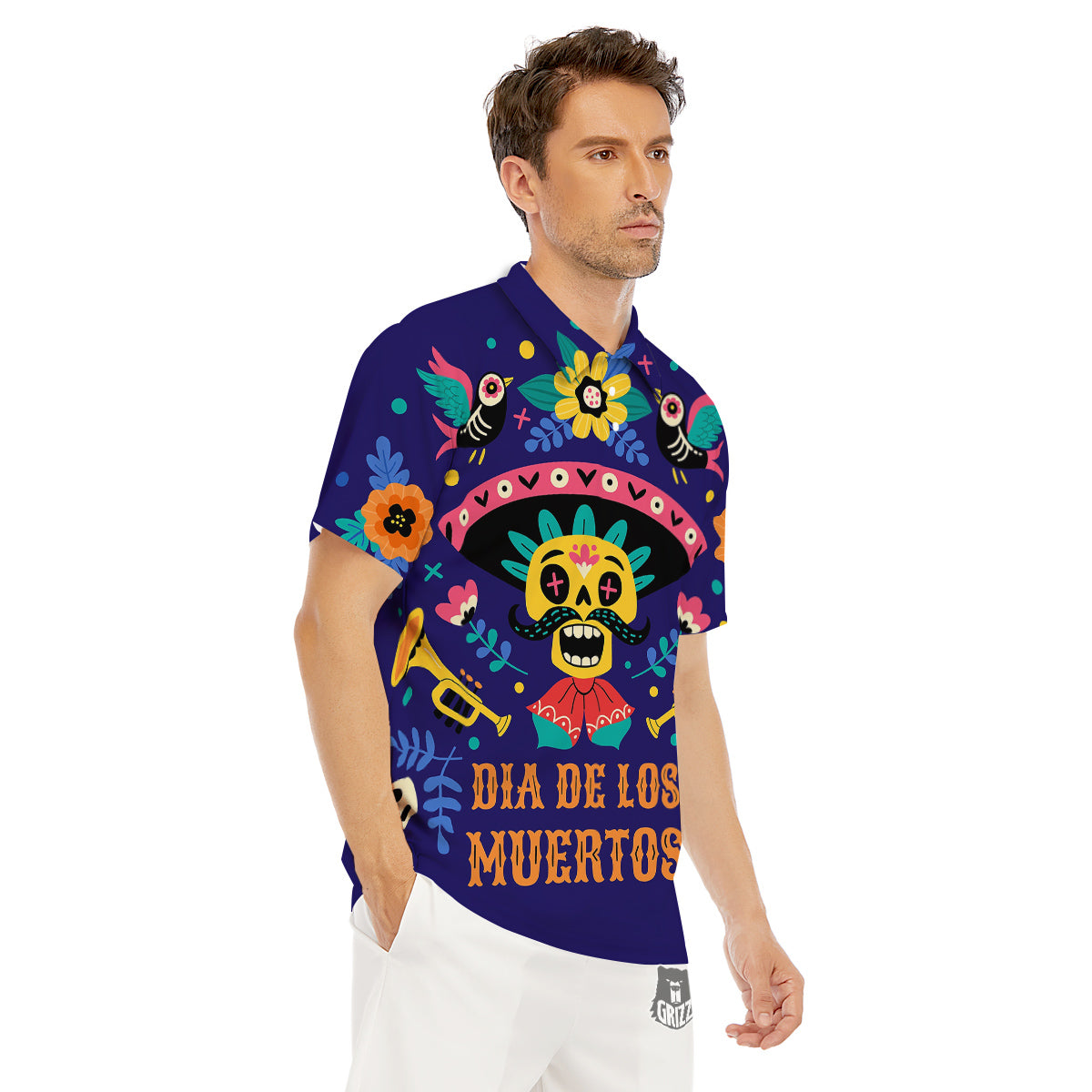 Day Of The Dead Cinco de Mayo Print Men's Golf Shirts-grizzshop