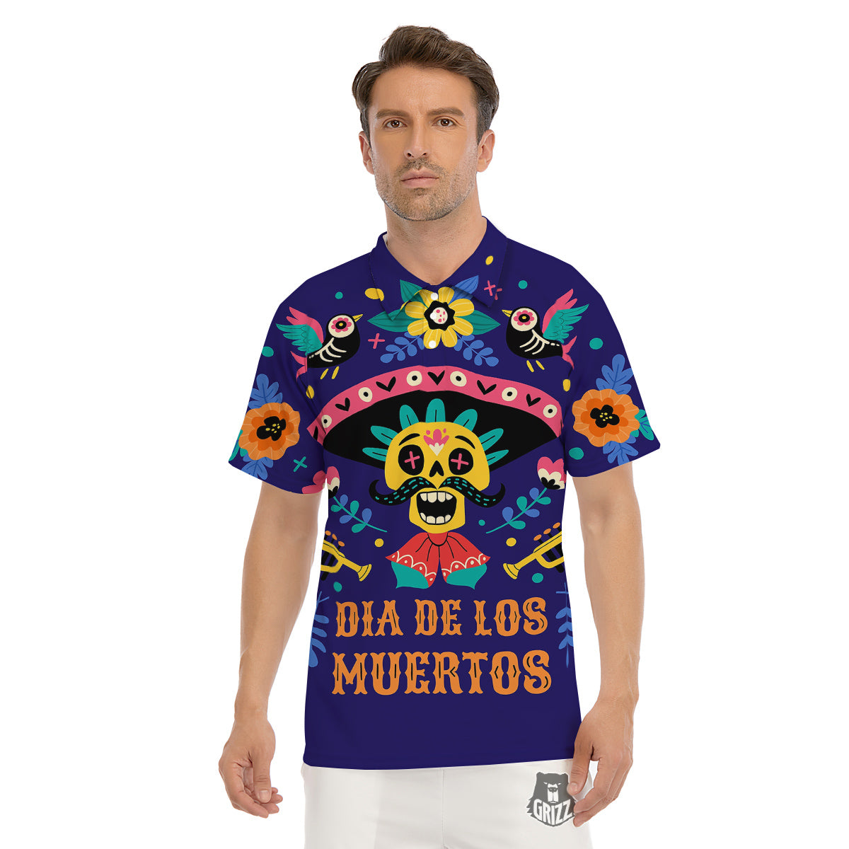 Day Of The Dead Cinco de Mayo Print Men's Golf Shirts-grizzshop