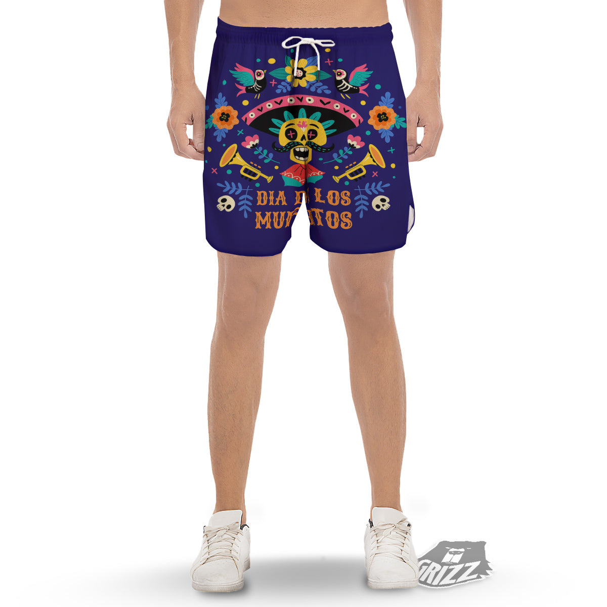 Day Of The Dead Cinco de Mayo Print Men's Gym Shorts-grizzshop